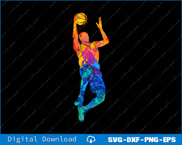 Basketball Player Colorful SVG PNG Cutting Printable Files