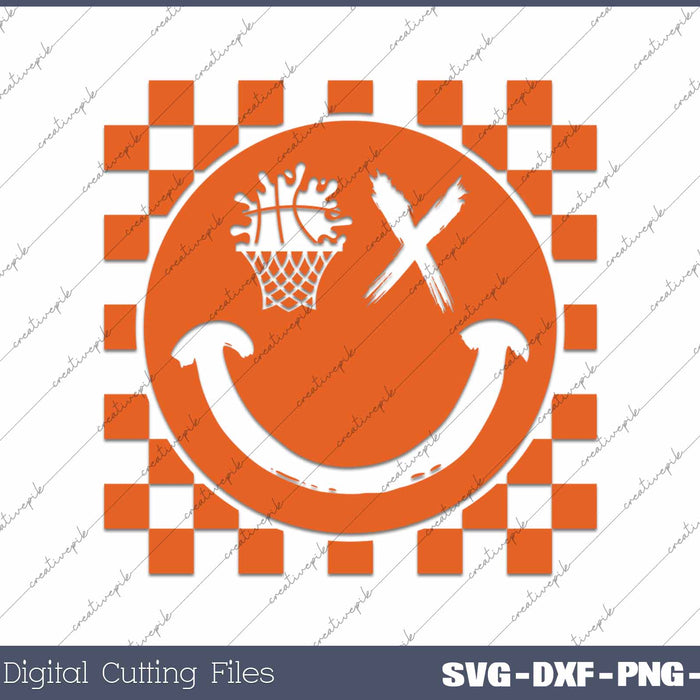 Basketball Smiley Face SVG PNG Cutting Printable Files