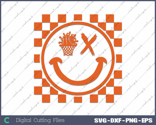 Basketball Smiling Face SVG PNG Cutting Printable Files