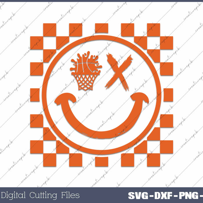 Basketball Smiling Face SVG PNG Cutting Printable Files