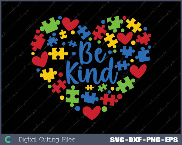 Be Kind Autism Heart 