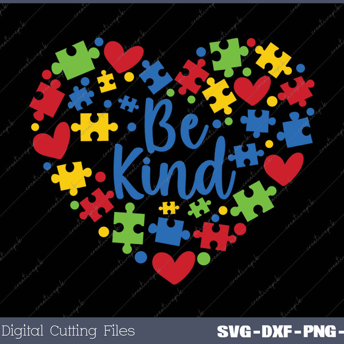 Be Kind Autism Heart 