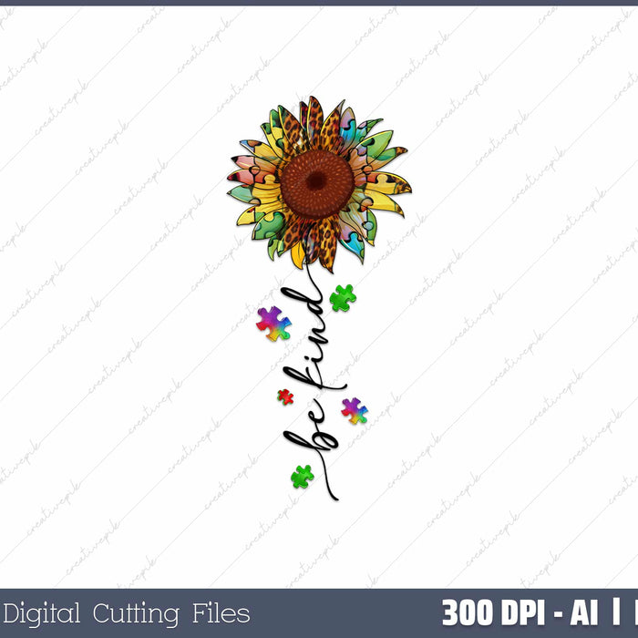 Be Kind Positive Vibes Kindness AI PNG Sublimation File