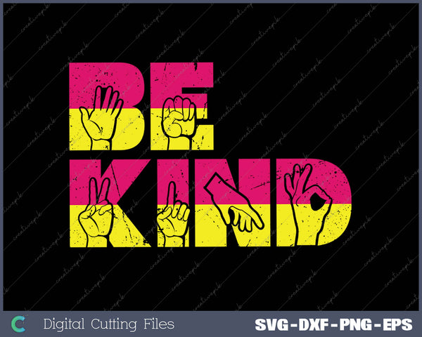 Be Kind Rainbow Classic Tee SVG PNG Cutting Printable Files