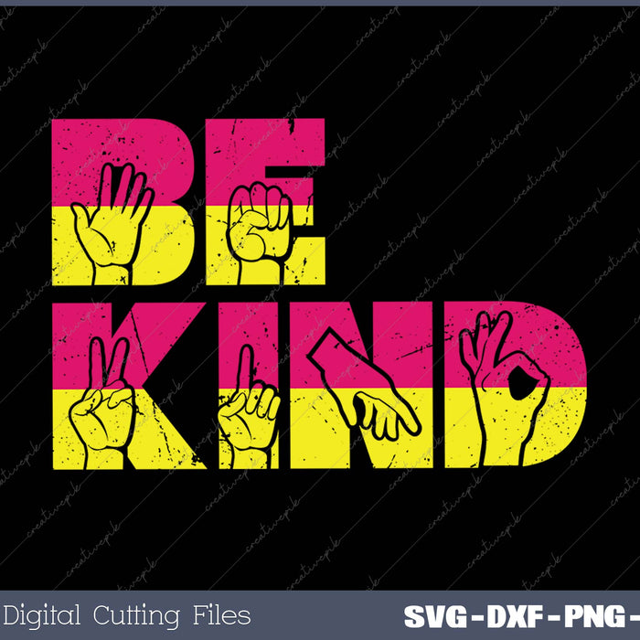 Be Kind Rainbow Classic Tee SVG PNG Cutting Printable Files