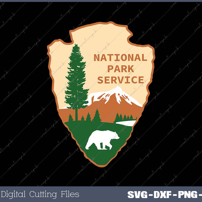 Bear National Park Service Color Logo wildlife SVG PNG Cutting Printable Files