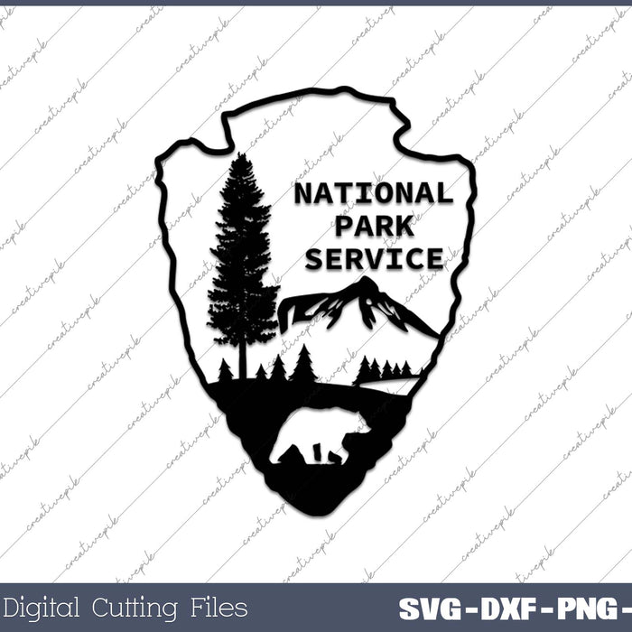 Bear National Park Service Logo wildlife SVG PNG Cutting Printable Files