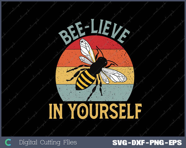 Bee-lieve In Yourself Funny Motivational Quote Believe Humor