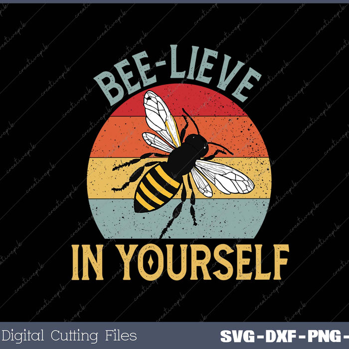 Bee-lieve In Yourself Funny Motivational Quote Believe Humor