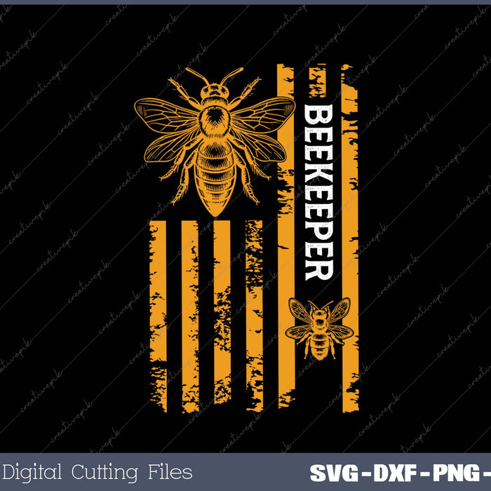 Beekeeping American Flag Honeycomb Honey Bees Beekeeper 