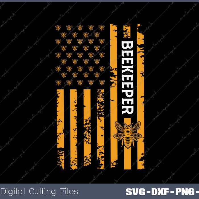 Beekeeping American Flag Honeycomb Honey Bees Beekeeper 