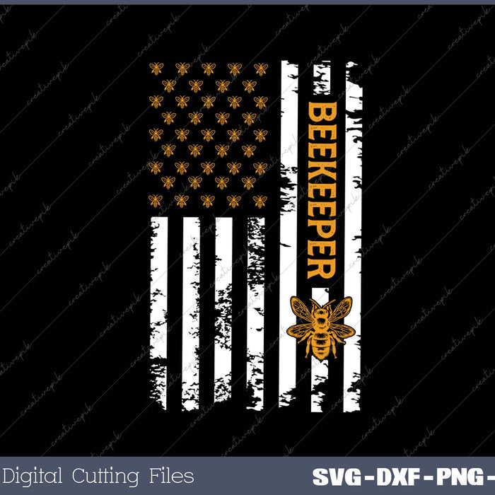 Beekeeping American Flag Honeycomb Honey Bees Beekeeper