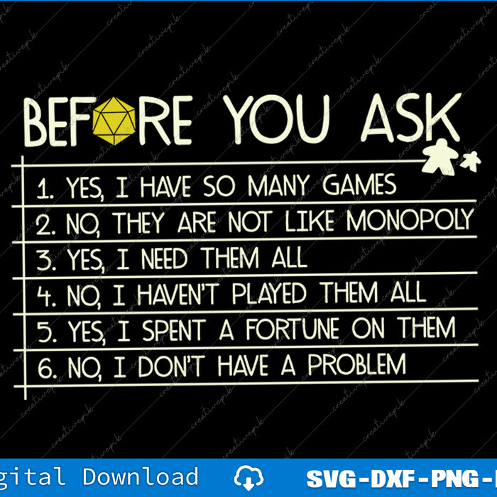 Text-based graphic with humorous gaming quote on a black background