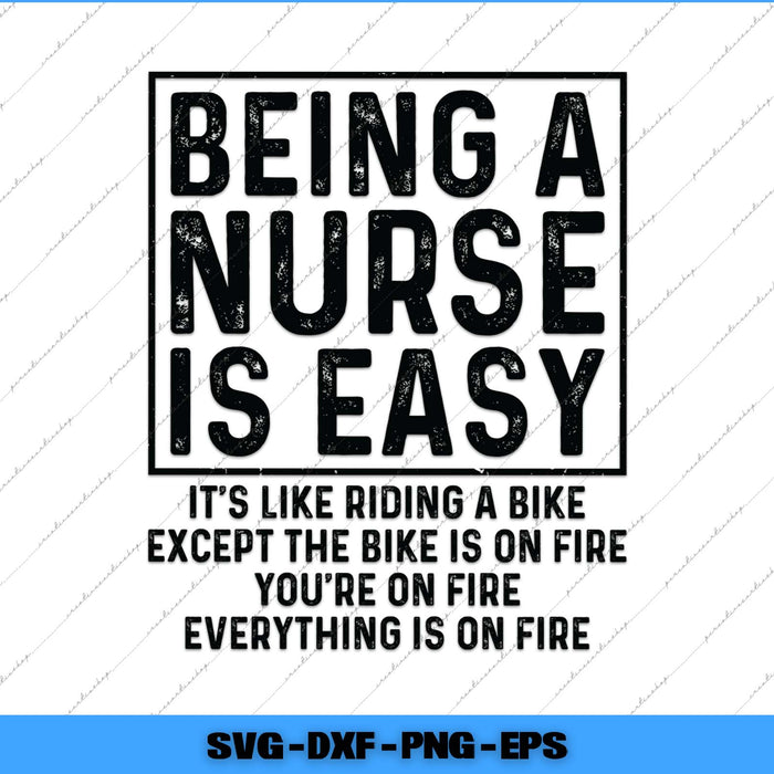 Text graphic with humorous quote about being a nurse on a white background