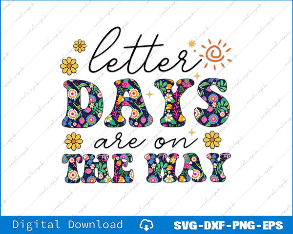Colorful text design with floral letters on a white background
