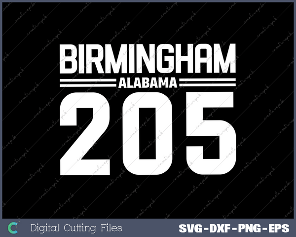 Birmingham Alabama AL 205 Vintage PNG SVG Cut Files