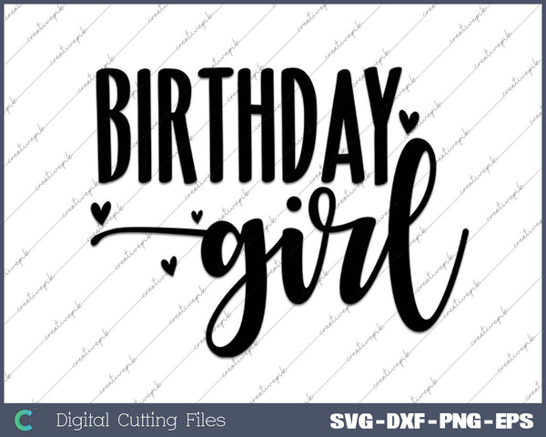 Birthday Girl with Letter Beads Bracelet SVG PNG Printable Files