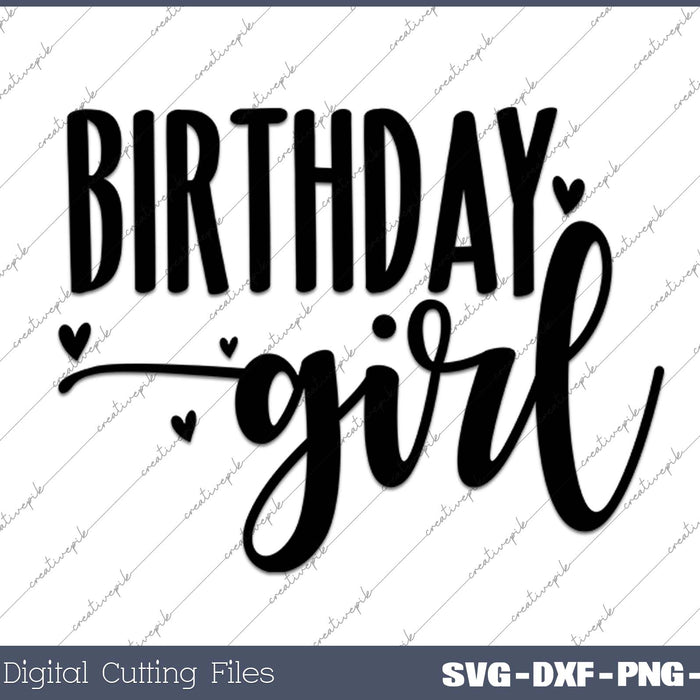 Birthday Girl with Letter Beads Bracelet SVG PNG Printable Files