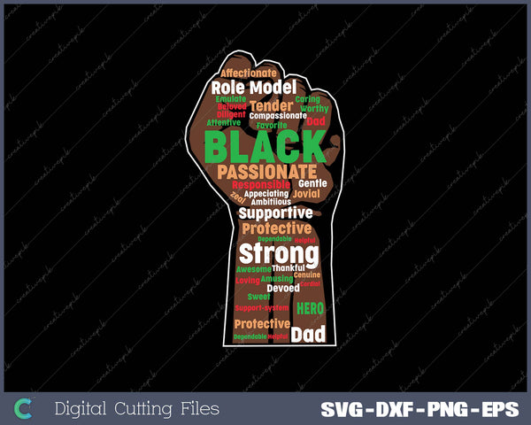 Black Dad wordcloud art Father's Day  African American 