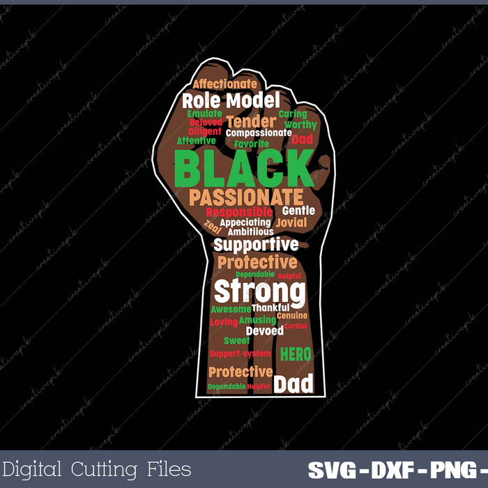 Black Dad wordcloud art Father's Day  African American 