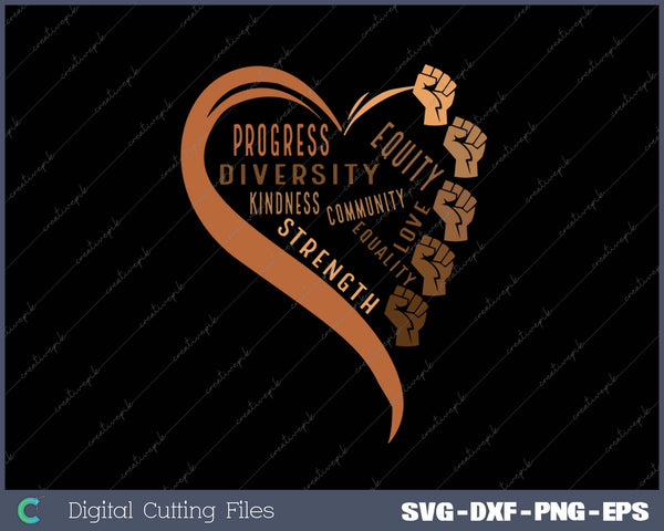 Black History Fists Diversity Equity Melanin African SVG PNG Cutting Printable Files