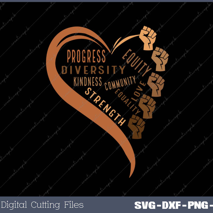 Black History Fists Diversity Equity Melanin African SVG PNG Cutting Printable Files