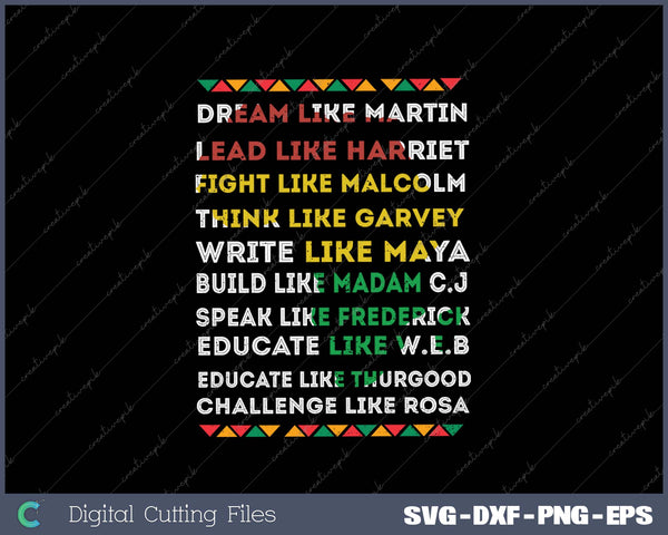 Black History Month African American SVG PNG Cutting Printable Files