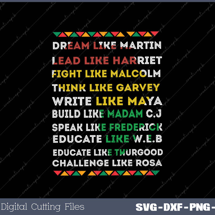 Black History Month African American SVG PNG Cutting Printable Files