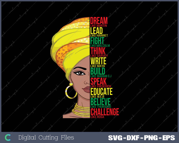 Black History Month Dream Like Martin SVG PNG Cutting Printable Files