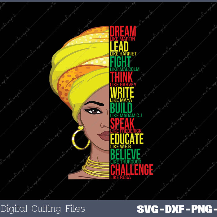 Black History Month Dream Like Martin SVG PNG Cutting Printable Files