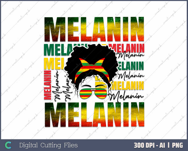 Black Pride Melanin African American AI PNG Sublimation Files