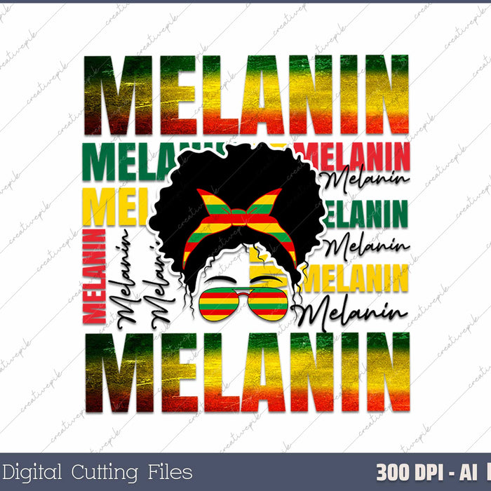 Black Pride Melanin African American AI PNG Sublimation Files