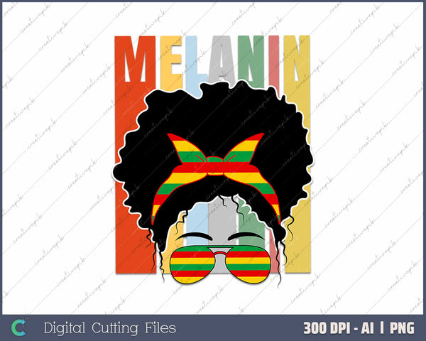 Black Pride Melanin AI PNG Sublimation Files