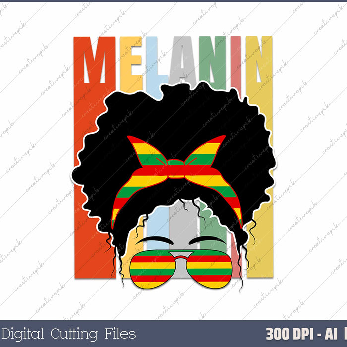 Black Pride Melanin AI PNG Sublimation Files