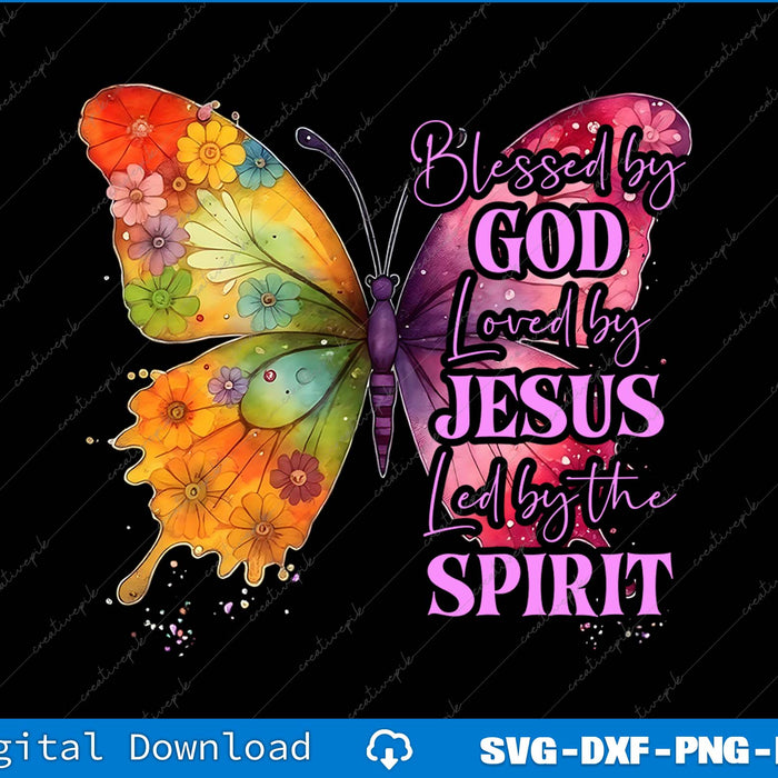 Butterfly with floral details and inspirational text on a black background