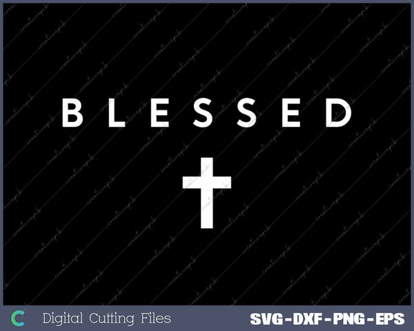 Blessed Cross Subtle Christian Minimalist Religious Faith