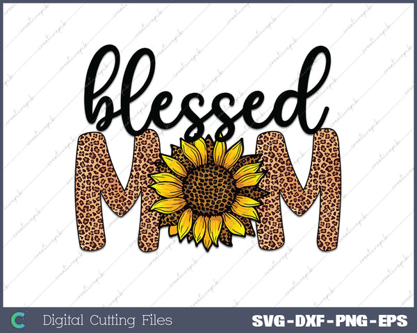 Blessed Mom Leopard Sunflower 