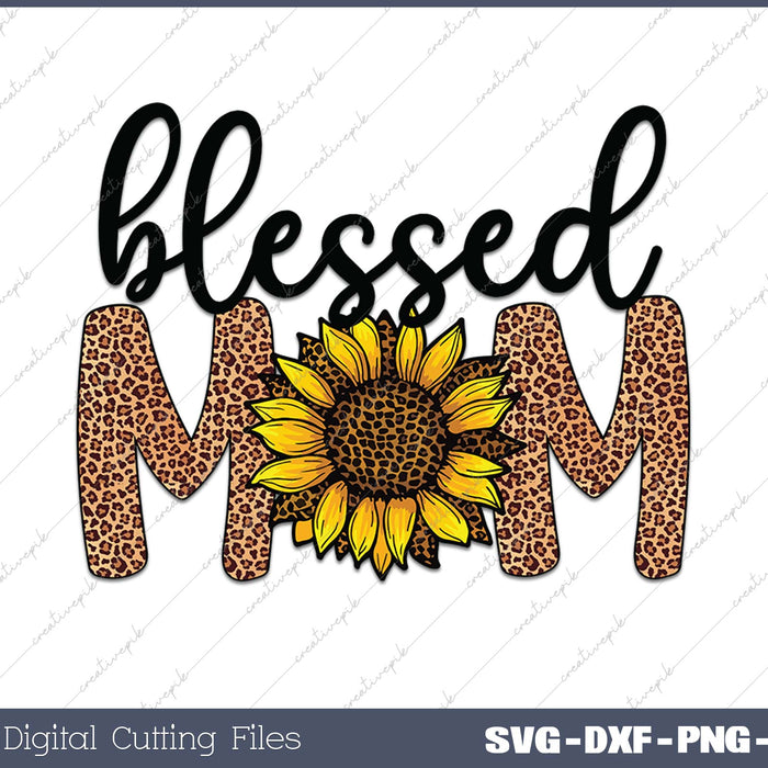 Blessed Mom Leopard Sunflower 