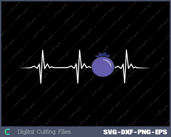 Blueberry Fruit Heartbeat SVG PNG Cutting Printable Files