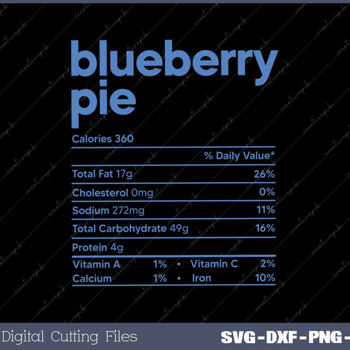 Blueberry Pie Nutrition Facts Funny Thanksgiving Christmas