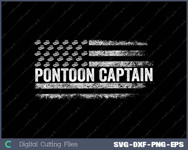 Boating Pontoon Captain 4th of July Pontoon Boat Svg Design Cut File