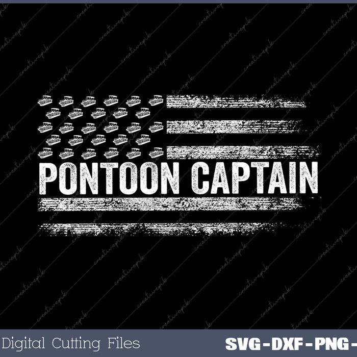 Boating Pontoon Captain 4th of July Pontoon Boat Svg Design Cut File