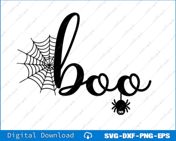 Boo Halloween Spider Cute Halloween Svg Png Cutting File