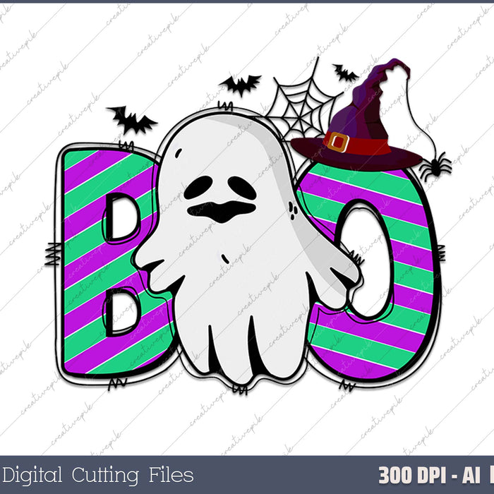 Boo Halloween Day AI PNG Sublimation Files