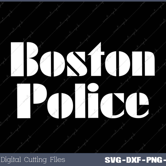 Boston PD Vintage Police Tee SVG PNG Cutting Printable Files