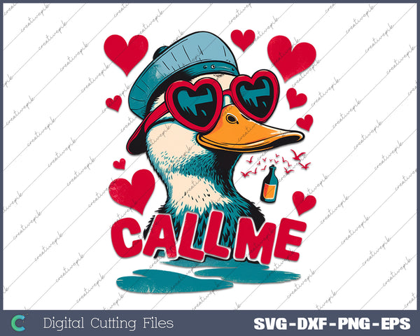 Boys Valentines Duck Hunting Sublimation Call Me SVG PNG Cutting Printable Files