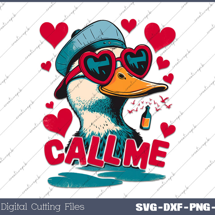 Boys Valentines Duck Hunting Sublimation Call Me SVG PNG Cutting Printable Files