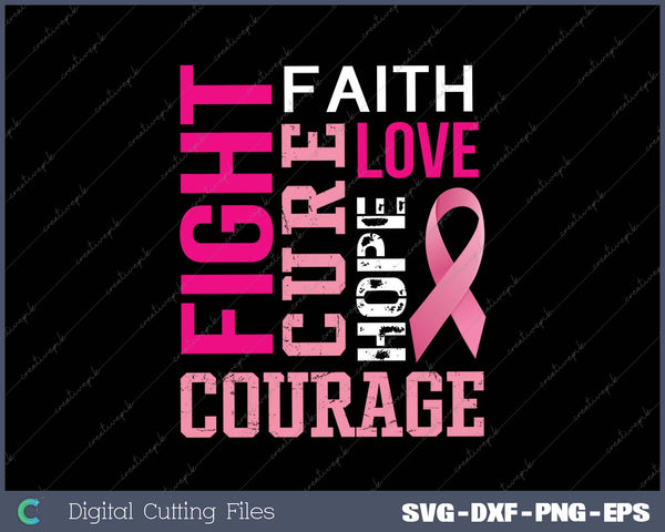 Breast Cancer Awareness Tee For Women Faith 