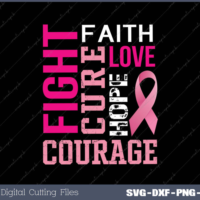 Breast Cancer Awareness Tee For Women Faith 