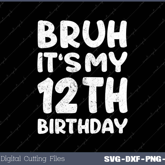 Bruh It's My 12th Birthday 12 Year Old Birthday 